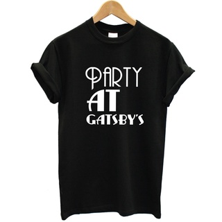 เสื้อยืดคอกลมcrew neckเสื้อยืดแฟชั่น พิมพ์ลาย PARTY AT GATSBYS HIPSTER DOPE SWAG สําหรับผู้ชายS-4XL