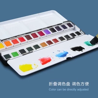 Seamiart ชุดสีน้ํา 24 สี พร้อมกล่องโลหะ แบบพกพา 1 ชิ้น