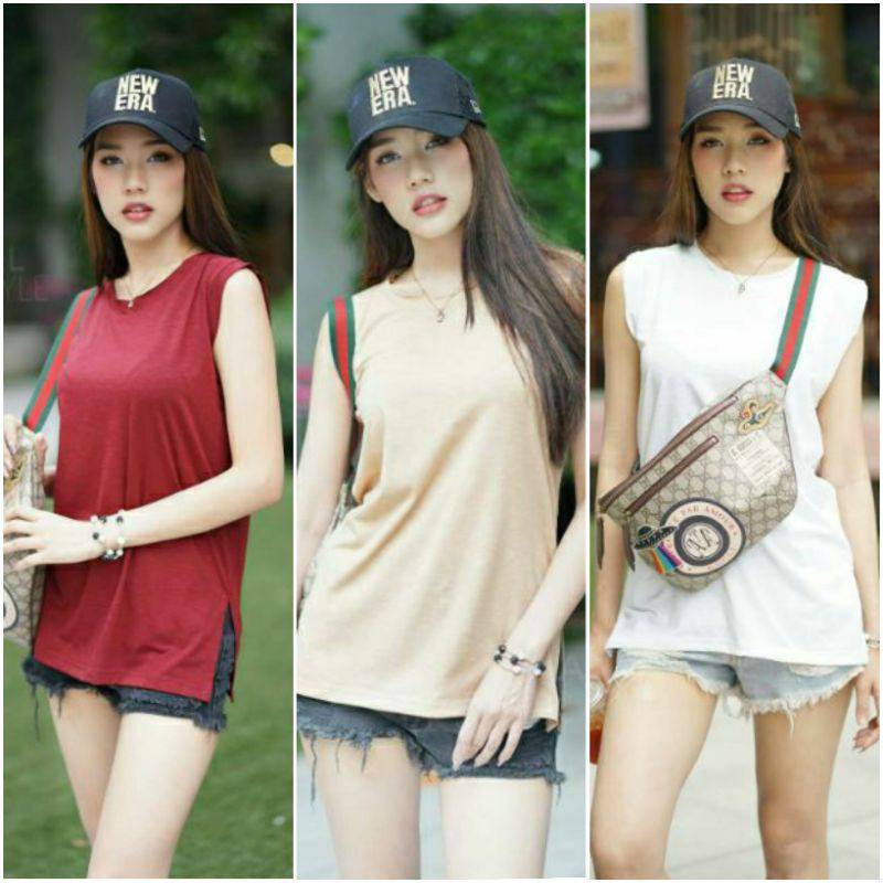 ANGLE STYLE 🌻เสื้อแขนกุดสลาฟ ผ้าบางเบา ใส่สบายเหมาะกับอากาศร้อน ใส่สบาย🌻งานป้าย