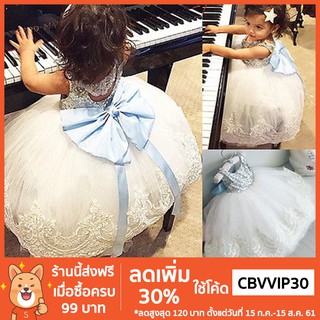 **โค้ด CBVVIP30 ลด 30%**BABYGARDEN ชุดเดรสผูกโบว์ ผ้าลูกไม้ พิมพ์ลายดอกไม้ แฟชั่นสำหรับเด็ก