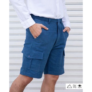 Indigo Mens Cargo Shorts กางเกงขาสั้นผ้าคราม ของฝากนครพนม