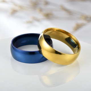 In stock, fashion accessories, jewelry,Golden Glossy Ring Stainless Steel Simple Jewelry