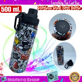 Namita Paint Stainless Steel Bottle 500 ml. ขวดน้ำ กระบอกน้ำ แก้วเก็บเย็น ออกกำลังกายสแตนเลส 304 ขวดน้ำเก็บอุณหภูมิ