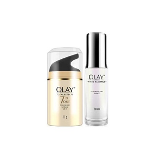 OLAY โอเลย์ Total Effects UV SPF15 เดย์ครีม 50g + Luminous Essence เซรั่มสูตรผิวโกลว์ 30ml