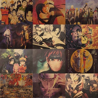 สติ๊กเกอร์โปสเตอร์การ์ตูน Naruto วินเทจตกแต่งผนัง