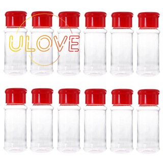 ขวดใส่เกลือพริกไทยพลาสติก 12 ชิ้น ( สีแดง )