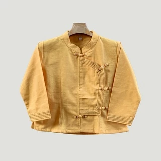 เสื้อผ้าฝ้าย ผู้หญิงคอจีนไทลื้อป้ายกระดุมตะกร้อด้นด้ายสี เดินเส้นโดดเด่น ทรงเข้ารูปสวยแขนสามส่วนแนวล้านนาประยุกต์