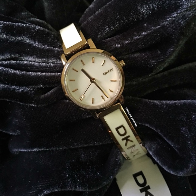 นาฬิกา DKNY รุ่น NY2358 Two Tone Gold White Bangle Ladies Watch