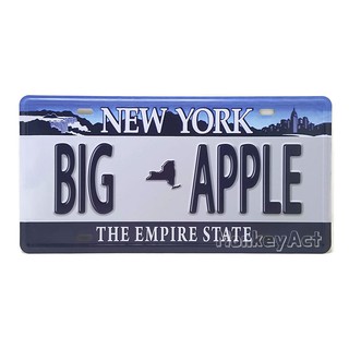 ป้ายสังกะสีวินเทจ New York Big Apple, The Empire State (ปั๊มนูน)