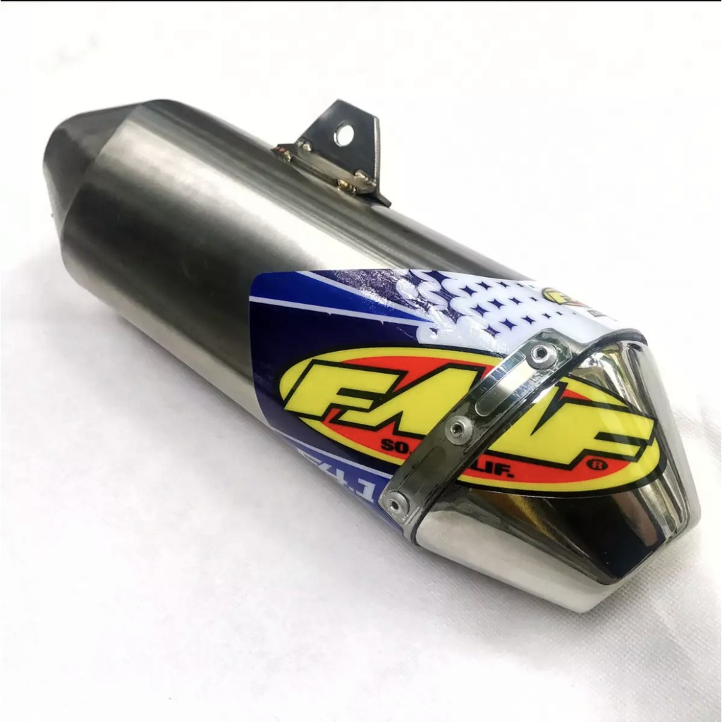 ปลายอย่างเดียว สีเงิน ท่อสูตร ท่อแต่ง ท่อวิบาก Exhaust สำเนา FMF PowerCore 4 KLX125 KLX140G KLX150 KLX150BF รูสวม 38mm