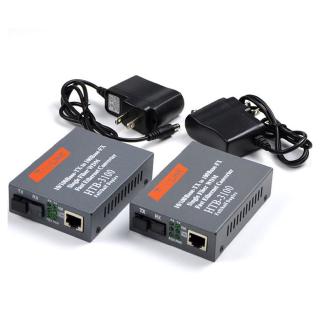 2Pcs Fiber Optical Transceiver Fiber Media Converter NetLink HTB-3100AB-25KM มีเดีย คอนเวอร์เตอร์