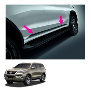 คิ้วกันกระแทกประตู ดำเงา Polish สีดำ 4 ชิ้น ของแท้ สำหรับ โตโยต้า Toyota ฟอร์จูนเนอร์ Fortuner SUV ปี 2015 2016 2017 19