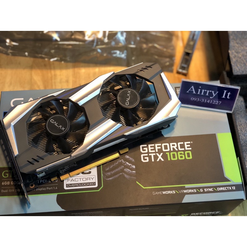 การ์ดจอ GTX 1060 3gb oc ddr5 2พัดลม มือสองครบกล่องพร้อมส่ง