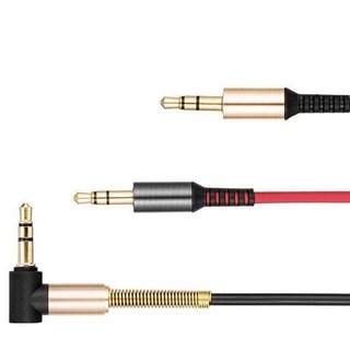 สายAUX หัว3.5mm. ความยาว1เมตร สายจะเป็นแบบหัวงอ ใช้เชื่อมต่อ ใช้สำหรับ iPhone / Samsung / mp3/ เครื่องเสียงในรถ