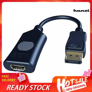 Hn-active Display Port DP to HDMI อะแดปเตอร์สายเคเบิ้ลเชื่อมต่อ 4K 60HZ Male to Female