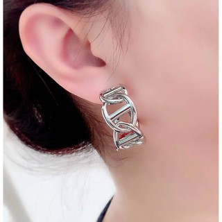 ต่างหูห่วงแอเมส Hermes Earrings งานไฮเอน ตัวเรือน stainless steel อย่างดี laser stamp ลึกด้านใน เหมือนในช็อป