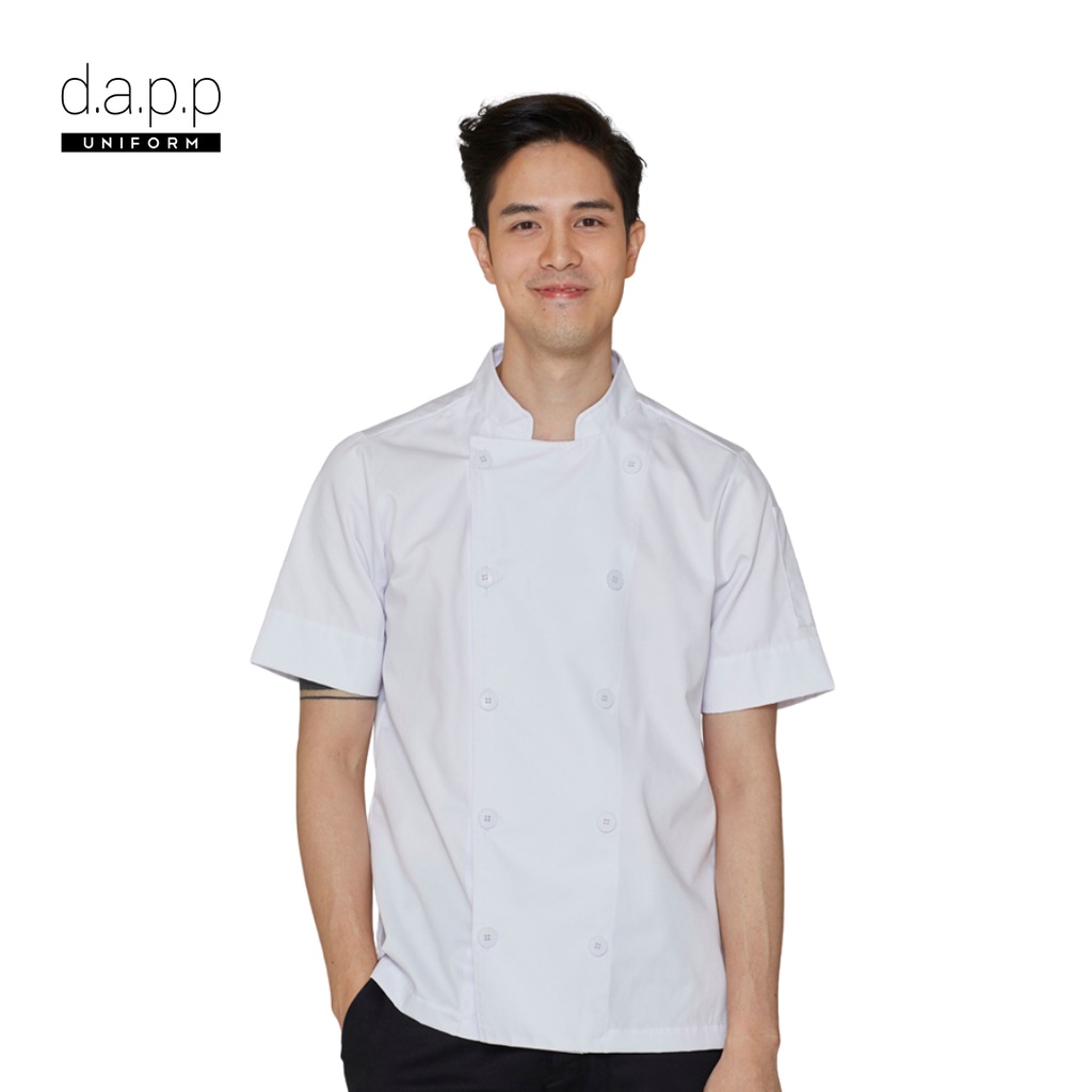 dapp Uniform เสื้อเชฟ เสื้อกุ๊ก แขนสั้น รุ่น Sam สีขาว (TJKW1913DPS)