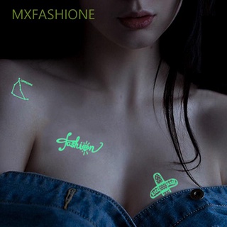 Mxfashione สติกเกอร์รอยสักชั่วคราวลายการ์ตูนน่ารักเรืองแสงกันน้ําสําหรับผู้หญิง