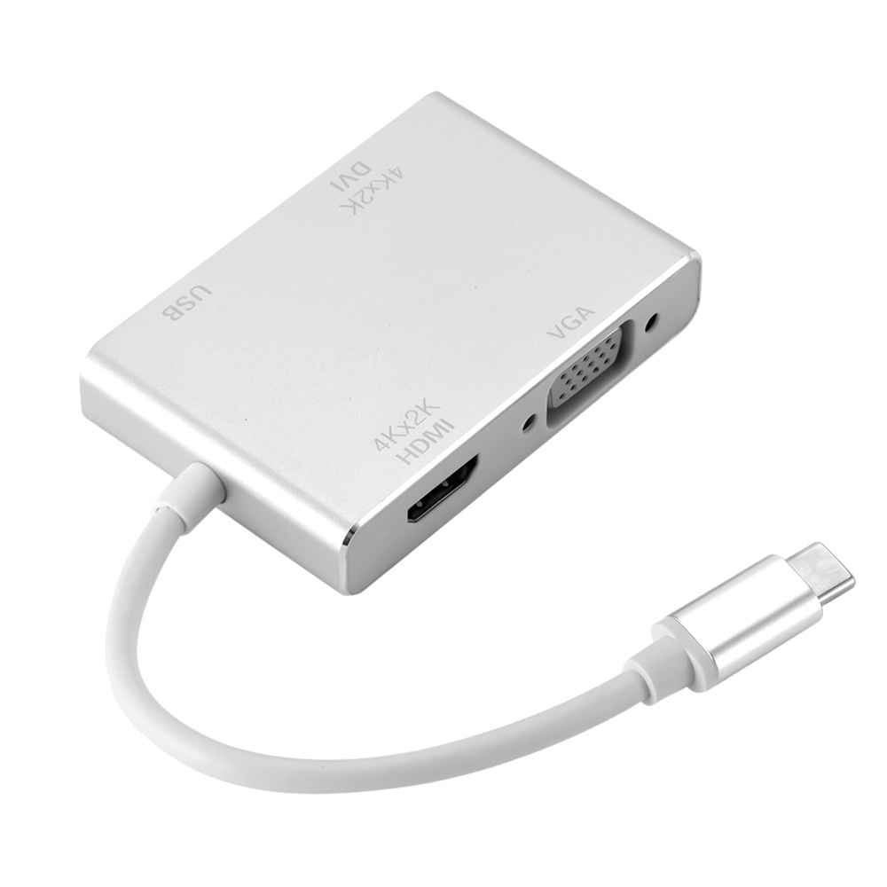 สายคอมพิวเตอร์ Hot 4 In 1 Usb 3.1 Usb C Type C To Hdmi-compatible Vga Dvi Usb 3.0 Adapter Cable For Laptop Apple Usb C #5