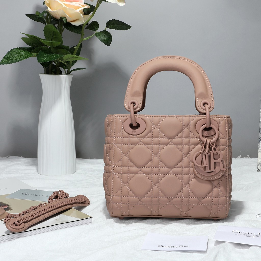 Lady Mini Ultra matte Pink Classic three grid Calfskin Handbag Perfect quality COD REuM kay3cfmc3q ThaiPick