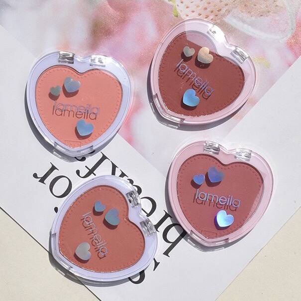 N064 ลาเมล่าบลัชออนหัวใจ เนื้อดี สีสวย บลัชออนโทนส้ม ส้มพีช ชมพูพีช - รูปที่ 6