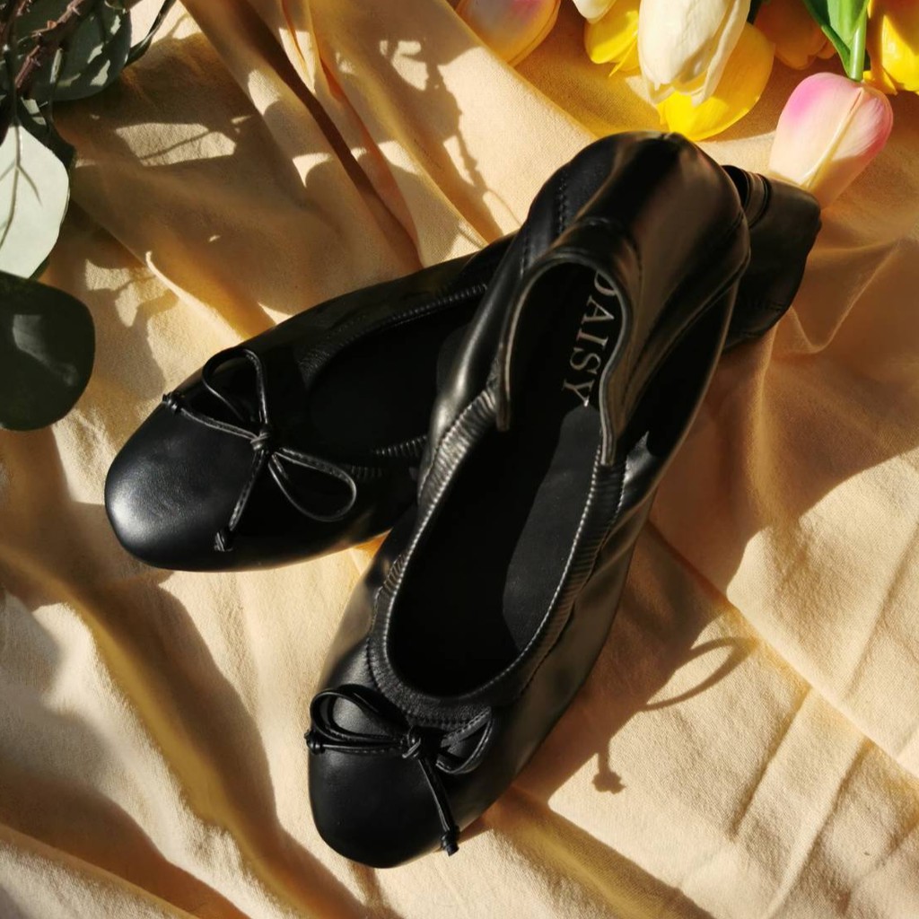 รองเท้าคัชชูสีดำ พื้นนุ่มมาก บุฟองน้ำ หน้า นุ่ม พิเศษ Daisy shoes