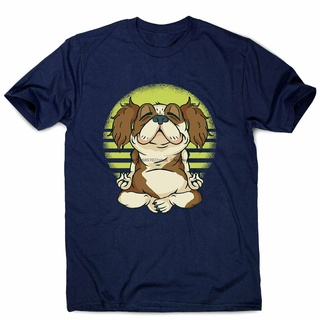 เสื้อยืดพิมพ์ลายแฟชั่น เสื้อยืด พิมพ์ลาย Meditaiting dog แบบตลก พรีเมี่ยม สําหรับผู้ชาย