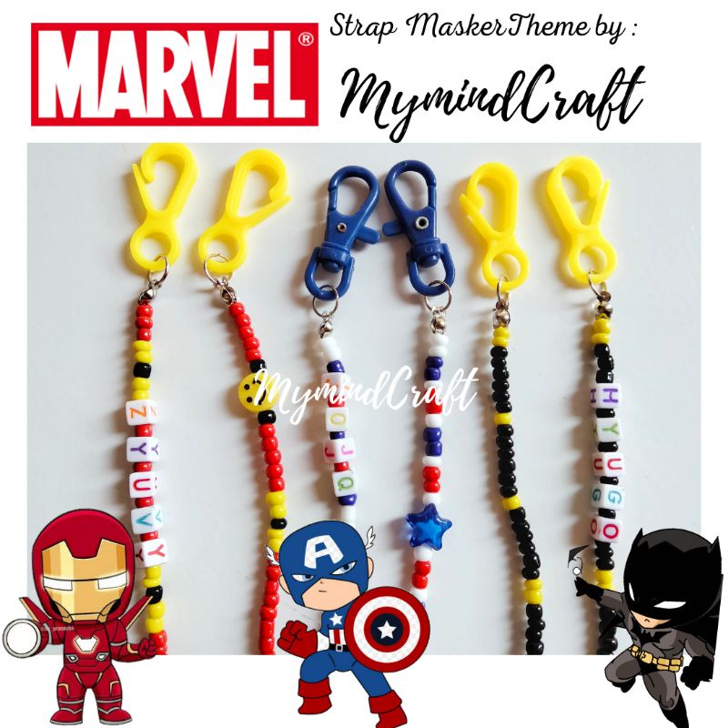 MARVEL STRAP BOYS MASK | สร้อยคอหน้ากากมาร์เวล | BOYS MASK STRAP FREE NAME MAXIMUM (8 LETTERS)