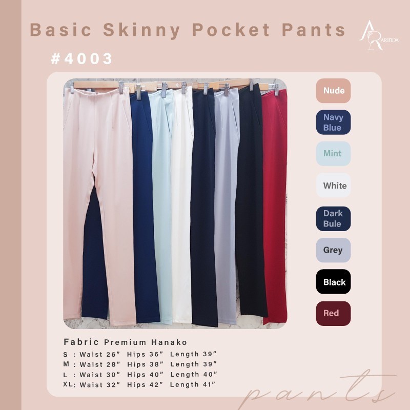 VILA.OFFICIAL - ส่งฟรีเคอรี่ Basic Skinny Pocket #4003✨