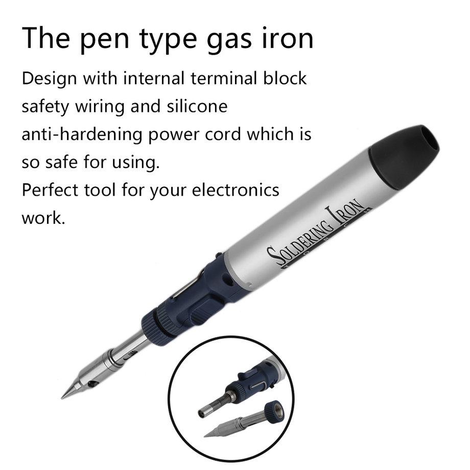 2 In 1 ปืนหัวแร้งบัดกรี แบบใช้แก๊ส 12มล.พร้อมหัวแร้ง12ml Pen Shape Gas Soldering Iron Tool Gun With Soldering Iron Head