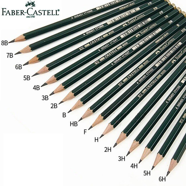Faber castell 9000 B 2B 3B 4B 5B 6B 7B 8B HB H 2H 3H 4H 5H 6H F ดินสอ