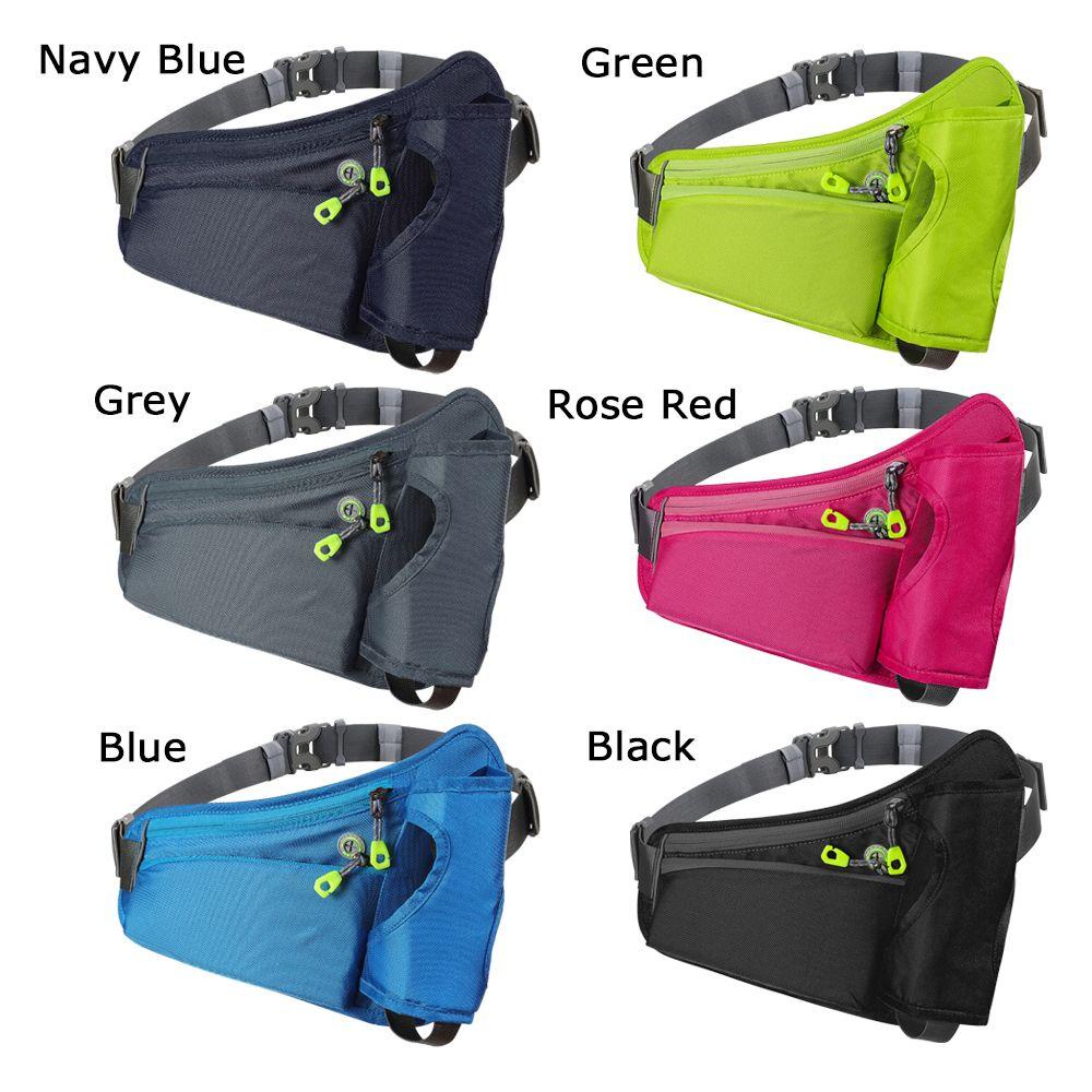 KOPIEWDX78 กีฬาเอวแพ็ค Breathable กลางแจ้งที่วางขวดน้ํา Hydration เข็มขัดแพ็คมัลติฟังก์ชั่ Travel Pack Jogging เข็มขัดกระเป๋า