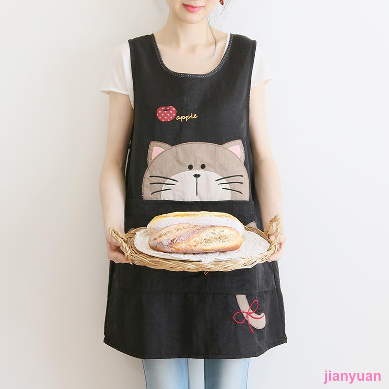 Jianyuan3er66 การ์ตูนญี่ปุ่นกันน้ํา Oil-Proof Kitchen Coverall เบเกอรี่ดอกไม้ Cafe ภาพวาดเสื้อผ้าทํา
