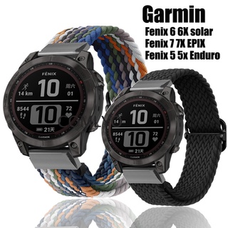 สายนาฬิกาข้อมือไนล่อน แบบนิ่ม สําหรับ Garmin Fenix 7X 7 6 6X Pro Solar EPIX Gen 2 Enduro 5 5X Plus 3HR Descent MK1 Mk2 Mk2i Approach S62 S60