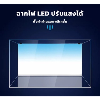 ฉากไฟหลังตู้ปลา สีฟ้าขาว ปรับระดับได้ ตั้งค่าผ่านแอพพลิเคชั่น ขนาด 60*30 , 60*36 cm