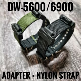 Fit DW-5600 / 6900 24 มม. CASIO G-SHOCK STRAP อะแดปเตอร์ + สายไนล่อน