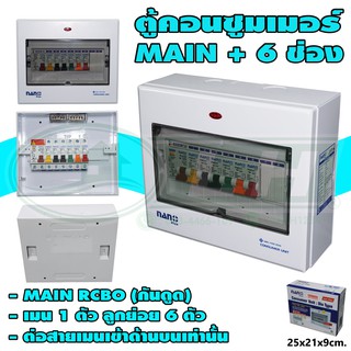 ตู้คอนซูมเมอร์ 6 ช่อง + MAIN RCBO (กันดูด) (M-08)