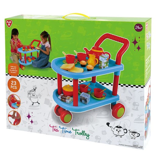 Playgotoys ของเล่นเสริมพัฒนาการ รถเข็นชุดชงชา(3128)