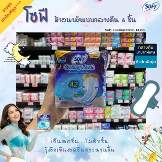 โซฟี คูลลิ่ง เฟรช ผ้าอนามัย กลางคืน มีปีก 42 ซม. 6 ชิ้น (5035)