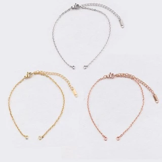 สร้อยข้อมือโซ่ สเตนเลส สีโรสโกลด์ DIY อุปกรณ์เสริม