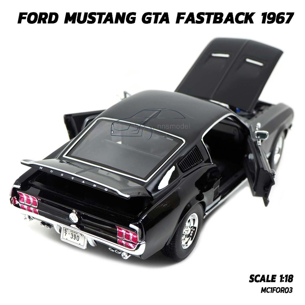 โมเดลรถม สแตง Ford Mustang Gta Fastback 1967 ส ดำ Scale 1 18 Model รถจำลองสมจร ง ประกอบสำเร จ พร อมต งโชว Maisto Shopee Thailand