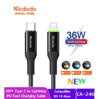 Mcdodo ใหม่ สายเคเบิลชาร์จเร็ว 36W PD Type-C เป็น iP 14 Pro Max 13 12 Xr IOS 16 CA-237 238 240