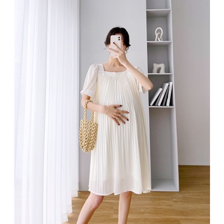 [K-Market] Square Pleated Dress (Maternity Wear)