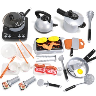 Kitchen Play set ชุดเครื่องครัว พร้อมเตาไฟฟ้า (มีไฟ+เสียง) 36 ชิ้น