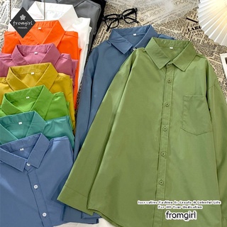 เสื้อเชิ้ตแขนยาวลําลอง ทรงหลวม สวมใส่สบาย เข้ากับทุกการแต่งกาย แฟชั่นฤดูร้อน สไตล์เกาหลี สําหรับผู้หญิง