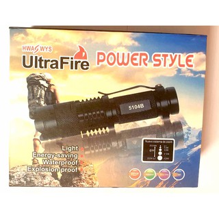 ชุด UltraFire XML-T6 ไฟฉายสว่างมาก รุ่น 5104B พร้อมถ่านชาร์จ 18650