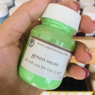 สีเขียวสะท้อนแสง Green Neon Pigment Cosmetic grade – สีทำสบู่ สีทำงานฝีมือ สีเขียวสด ขนาด 10 กรัม