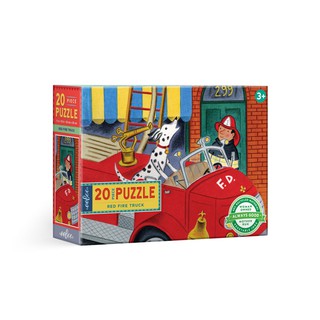 eeBoo Red Fire Truck 20 Pc Big Puzzle - จิ๊กซอว์รูปรถดับเพลิงสีแดงแบบ 20 ชิ้น