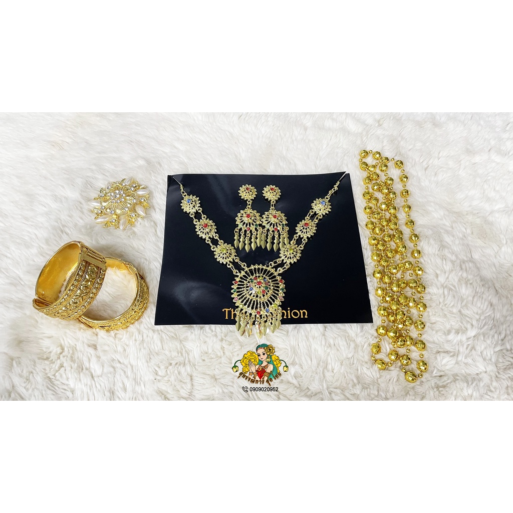 [พร้อมส่ง] เครื่องประดับชุดไทย ชุดสร้อย เข็มกลัด กำไล สังวาลย์ ครบเซต