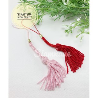 Strap DIY เชือกห้อยโทรศัพท์ ไหมญี่ปุ่น รุ่นพู่มีห่วง S04